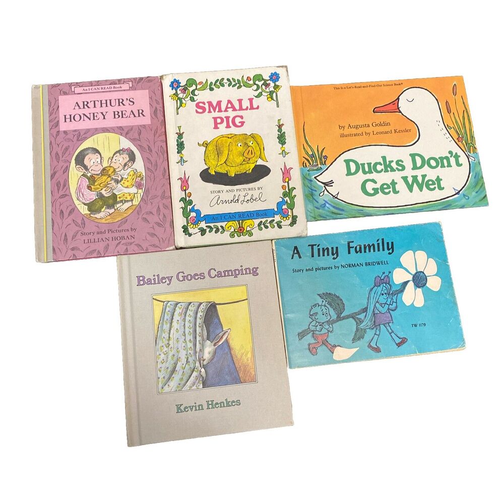 5 Vintage Children’s Hardcover Books Arthur, Ducks Don’t Get Wet, Small Pig, Etc